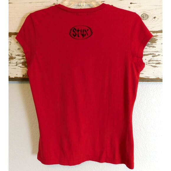 Double Dutch STYX Juniors Womens XL Graphic Band Tee Red Short Sleeve Cotton EUC - Picture 3 of 12